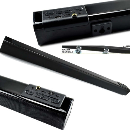 Soundbar Barra Audio Bluetooth Wireless 5wx2 Ricaricabile Telecomando Q-yx801 Elettronica/Audio e video portatile/Accessori/Casse portatili e Docking Station con altoparlanti/Casse portatili Bluetooth Trade Shop italia - Napoli, Commerciovirtuoso.it