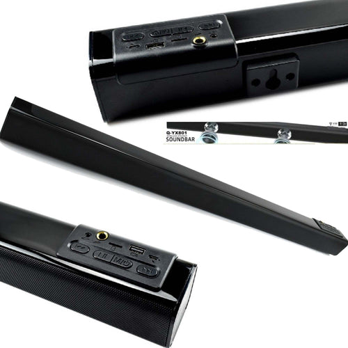 Soundbar Barra Audio Bluetooth Wireless 5wx2 Ricaricabile Telecomando Q-yx801 Elettronica/Audio e video portatile/Accessori/Casse portatili e Docking Station con altoparlanti/Casse portatili Bluetooth Trade Shop italia - Napoli, Commerciovirtuoso.it