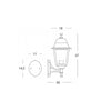 Lanterna da parete Old Nero lampada da esterno in alluminio anticato 60 w