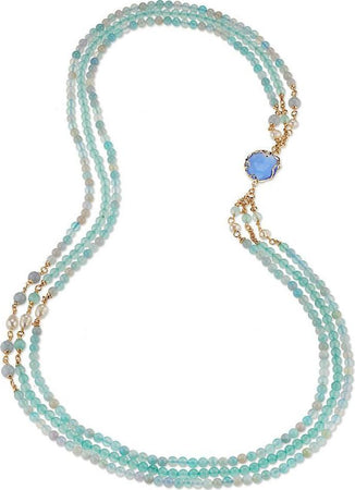 Sovrani-collana-donna-Agata-celeste-Cristal-Magique