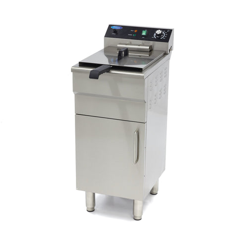 Friggitrice - 16L - 1 Cestello - con Rubinetto di Scarico e Base Armadiata - 400V