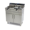 Friggitrice - 2 x 16L - 2 Cestelli - con Rubinetto di Scarico e Base Armadiata - 400V