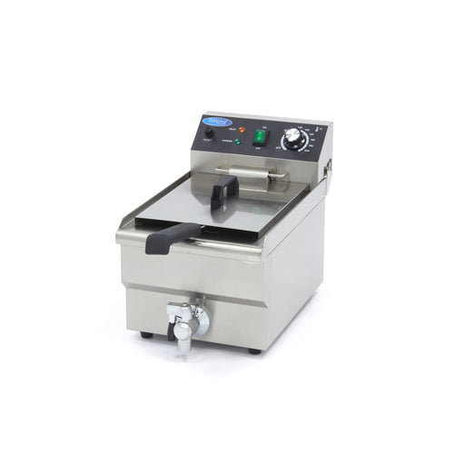 Friggitrice - 10L - 1 Cestello - con Rubinetto di Scarico