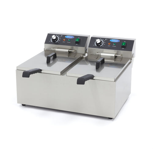 Friggitrice - 2 x 11L - 2 Cestelli - fino a 2,8kg di Patatine Fritte