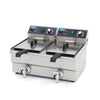 Friggitrice - 2 x 10L - 2 Cestelli - con Rubinetto di Scarico