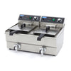 Friggitrice - 2 x 13L - 2 Cestelli - con Rubinetto di Scarico