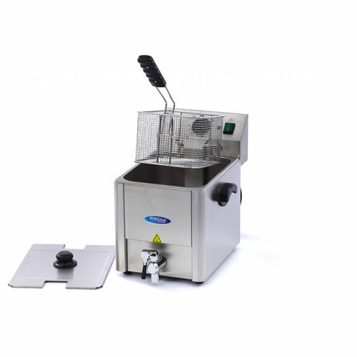 Friggitrice - 8L - 1 Cestello - con Rubinetto di Scarico