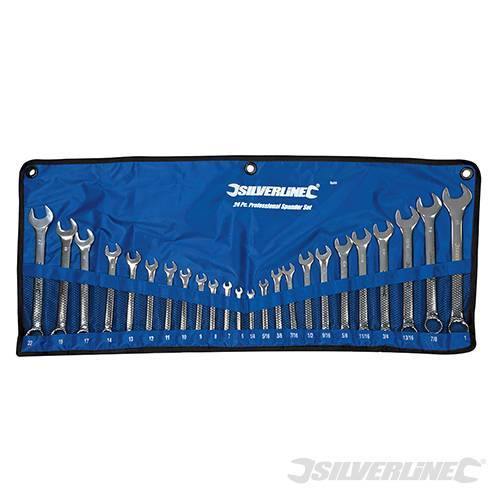 Set di chiavi metriche combinate Silverline 6 - 22 mm e 1/4 - 1 24 pezzi Silverline