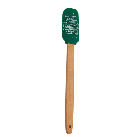 Spatola in silicone con manico in legno per dolci natalizi