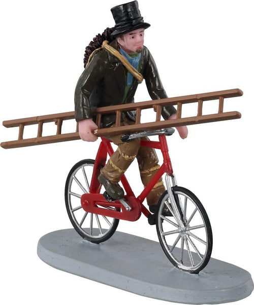 Spazzacamino Viaggiante in bicicletta con scala e cilindro in poliresina per villaggio di Natale Casa e cucina/Decorazioni per interni/Addobbi e decorazioni per ricorrenze/Decorazioni natalizie/Oggettistica MagiediNatale.it - Altamura, Commerciovirtuoso.it