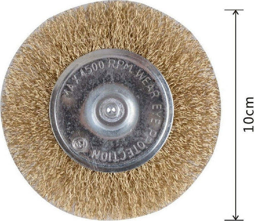 Spazzola A Disco Filo In Ferro Ondulati Ottonati Con Gambo 100 Mm Per Trapano Casa, arredamento e bricolage > Bricolage e fai da te > Elettroutensili > Punte per Trapano Trade Shop italia - Napoli, Commerciovirtuoso.it