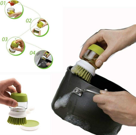 Spazzola Con Dispenser Sapone Setole Rigide Antigraffio Lava Bicchieri Piatti Pentole Cucina > Accessori cucina Trade Shop italia - Napoli, Commerciovirtuoso.it