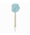 Spazzola Doccia Lavaschiena Spugna Rete Azzurra Esfoliante Manico In Legno 79598