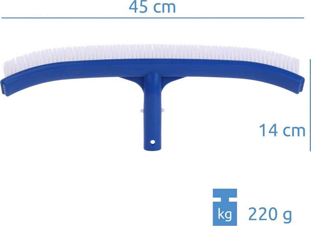 Spazzola in nylon per pulizia fondo e parete piscina rinforzo PVC da 45 cm