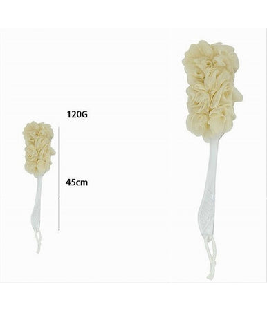 Spazzola Lavaschiena Esfoliante Bagno Doccia Spugna Giallo Manico Scrubber 79603