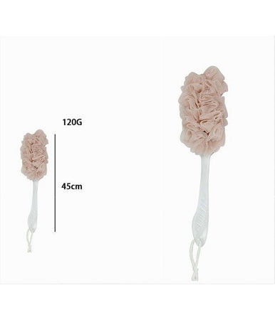 Spazzola Lavaschiena Esfoliante Bagno Doccia Spugna Rosa Manico Scrubber 79601