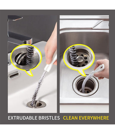 Spazzola Per Scarico Lavandino Strumento Pulizia Flessibile Tubi Bagno Cucina 45cm