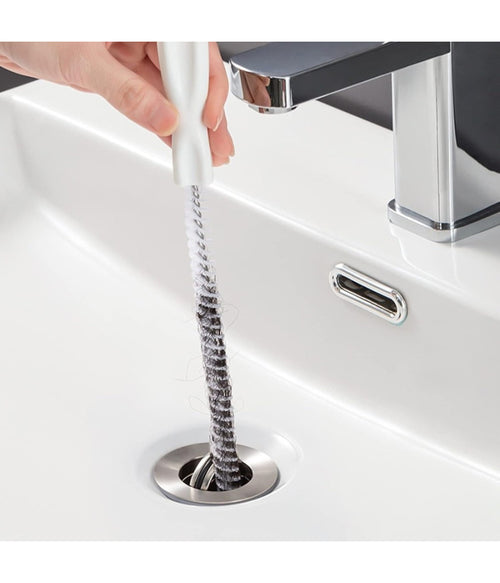 Spazzola Per Scarico Lavandino Strumento Pulizia Flessibile Tubi Bagno Cucina 45cm