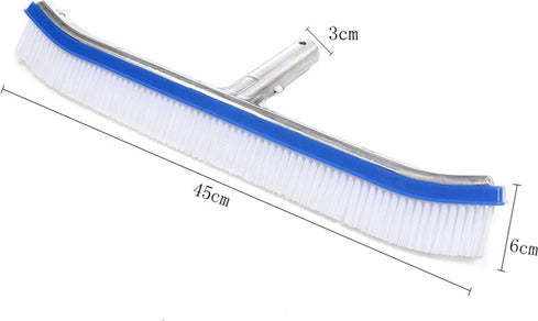 Spazzola professionale per pulizia fondo e parete piscina con rinforzo in alluminio 46 cm