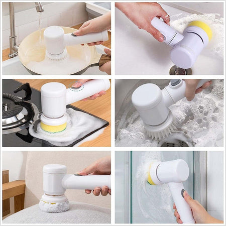 Spazzola Rotante Elettrica Per Pulizia Multifunzione Con 3 Testine Bagno Cucina Bellezza/Cura dei capelli/Strumenti per lo styling/Modellatori ad aria calda Trade Shop italia - Napoli, Commerciovirtuoso.it