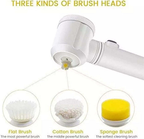 Spazzola Rotante Elettrica Per Pulizia Multifunzione Con 3 Testine Bagno Cucina Bellezza/Cura dei capelli/Strumenti per lo styling/Modellatori ad aria calda Trade Shop italia - Napoli, Commerciovirtuoso.it