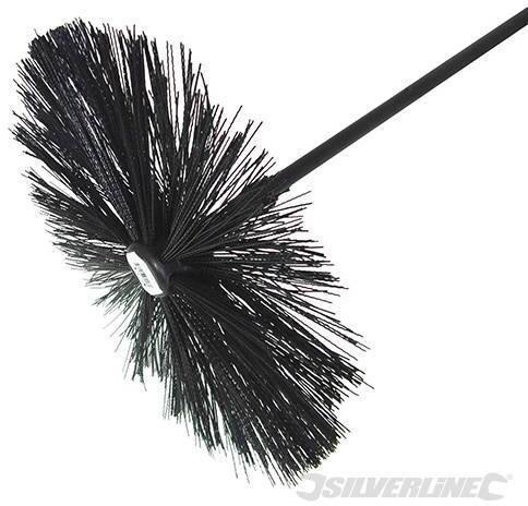 Spazzola scovolo per camino canna fumaria tubi inox 400mm pulizia Silverline