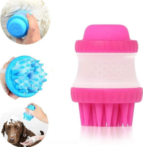 SPAZZOLA SILICONE CON SERBATOIO SHAMPOO PETTINE PELI CORTI LUNGHI MASSAGGIANTE CANE Prodotti per animali domestici/Cani/Accessori per toilette/Spazzole Trade Shop italia - Napoli, Commerciovirtuoso.it