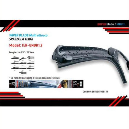 Spazzola Tergicristallo Auto Universale Multiattacco 25?/625mm Ter-unv013 Maxtech Auto e Moto/Parti per auto/Tergicristalli e parti/Spazzole di ricambio Trade Shop italia - Napoli, Commerciovirtuoso.it