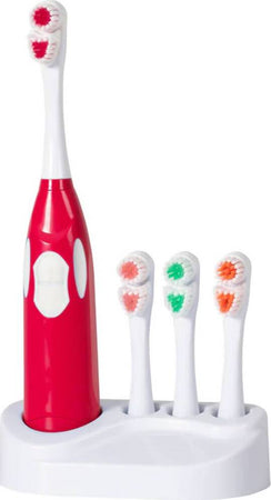 Spazzolino-elettrico-rotante-con-4-testine-intercambiabili-e-base-d'appoggio-cura-dell'igiene-orale