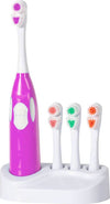 Spazzolino-elettrico-rotante-con-4-testine-intercambiabili-e-base-d'appoggio-cura-dell'igiene-orale