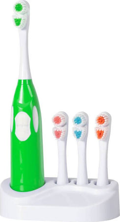 Spazzolino-elettrico-rotante-con-4-testine-intercambiabili-e-base-d'appoggio-cura-dell'igiene-orale