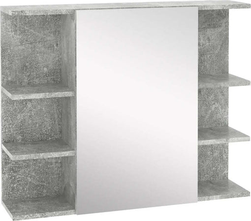 Specchiera-Bagno-a-Parete-con-Anta-e-Mensole-Laterali-in-Legno,-80x19.8x64cm-WD5834-376ED5