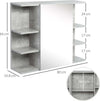 Specchiera-Bagno-a-Parete-con-Anta-e-Mensole-Laterali-in-Legno,-80x19.8x64cm-WD5834-376ED5