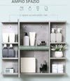 Specchiera-Bagno-a-Parete-con-Anta-e-Mensole-Laterali-in-Legno,-80x19.8x64cm-WD5834-376ED5