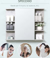 Specchiera-Bagno-a-Parete-con-Anta-e-Mensole-Laterali-in-Legno,-80x19.8x64cm-WD5834-376ED5