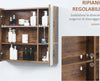Specchiera-Bagno-con-Luci-LED-Regolabili,-2-Ante-e-Mensola-Regolabile,-70x15x65cm,-Marrone-YH9834-442YH9
