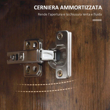 Specchiera-Bagno-con-Luci-LED-Regolabili,-2-Ante-e-Mensola-Regolabile,-70x15x65cm,-Marrone-YH9834-442YH9