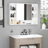Specchiera-Bagno-con-Mensole-Aperte-e-Armadietto-con-Anta-Specchiata,-Mobiletto-Bagno-Salvaspazio-Bianco,-100x15x70cm-GT6834-419GT6