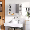 Specchiera-Bagno-con-Mensole-Aperte-e-Armadietto-con-Anta-Specchiata,-Mobiletto-Bagno-Salvaspazio-Bianco,-100x15x70cm-GT6834-419GT6
