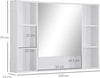 Specchiera-Bagno-con-Mensole-Aperte-e-Armadietto-con-Anta-Specchiata,-Mobiletto-Bagno-Salvaspazio-Bianco,-100x15x70cm-GT6834-419GT6