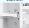 Specchiera-Bagno-con-Mensole-Aperte-e-Armadietto-con-Anta-Specchiata,-Mobiletto-Bagno-Salvaspazio-Bianco,-100x15x70cm-GT6834-419GT6