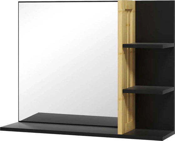 Specchiera-Bagno-Moderna-da-Parete-a-4-Ripiani-in-Legno,-45x15x58.5cm,-Nero-KL6834-673V00BKKL6