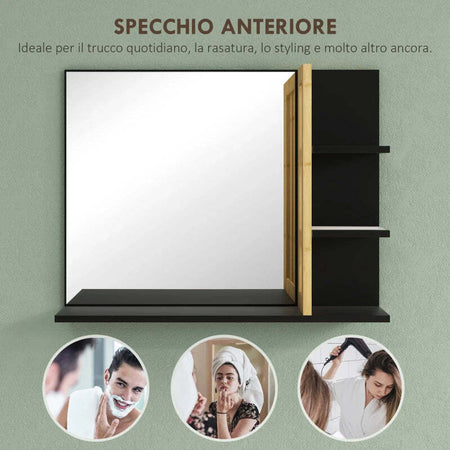 Specchiera-Bagno-Moderna-da-Parete-a-4-Ripiani-in-Legno,-45x15x58.5cm,-Nero-KL6834-673V00BKKL6