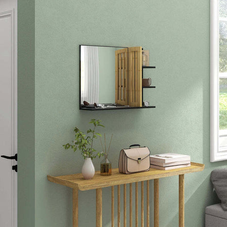 Specchiera-Bagno-Moderna-da-Parete-a-4-Ripiani-in-Legno,-45x15x58.5cm,-Nero-KL6834-673V00BKKL6