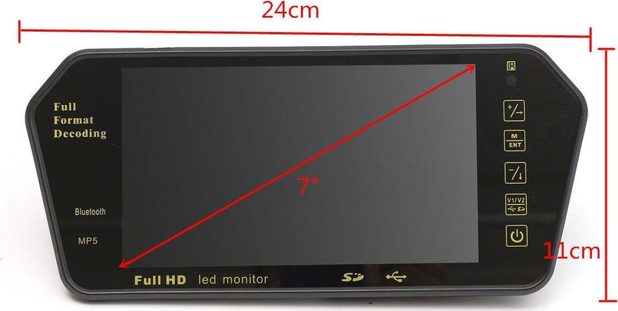 SPECCHIETTO RETROVISORE MONITOR 7'' BLUETOOTH USB SD TFT MP5 CAMERA AUTO Elettronica/Elettronica per veicoli/Elettronica per auto/Telecamera posteriore Trade Shop italia - Napoli, Commerciovirtuoso.it