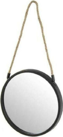 Specchio 25 Cm Con Corda Specchiera Parete Tondo Moderno Nero In Metallo 777042 Casa e cucina/Decorazioni per interni/Specchi/Specchi da parete Trade Shop italia - Napoli, Commerciovirtuoso.it