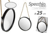 Specchio-25-Cm-Con-Corda-Specchiera-Parete-Tondo-Moderno-Nero-In-Metallo-777042