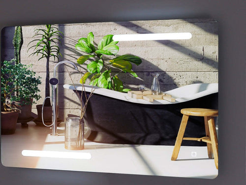 Specchio-5-mm-Rettangolare-Decorazione-Led-Interruttore-Touch-Alluminio