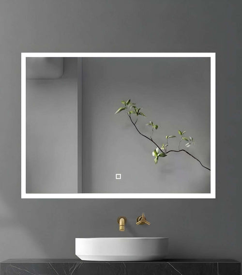 Specchio-5-mm-Rettangolare-Squadrato-Cornice-Led-Interruttore-Touch