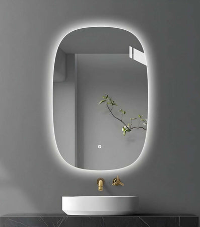 Specchio-5-mm-Rettangolare-Stondato-Retroilluminato-Interruttore-Touch